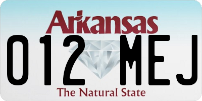 AR license plate 012MEJ