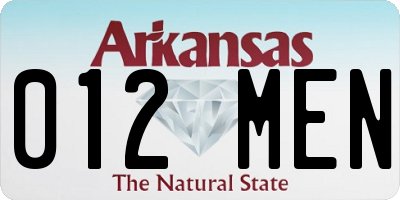 AR license plate 012MEN