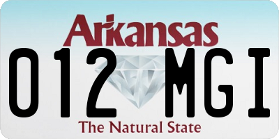 AR license plate 012MGI