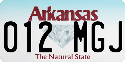 AR license plate 012MGJ