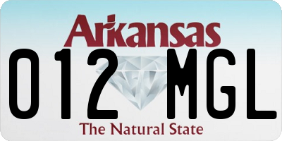 AR license plate 012MGL