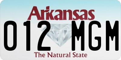 AR license plate 012MGM