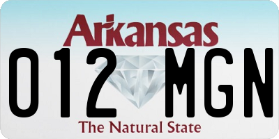AR license plate 012MGN