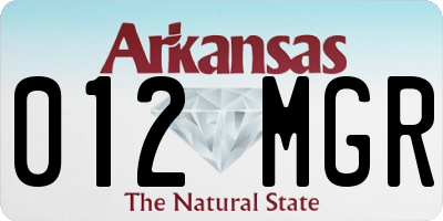 AR license plate 012MGR