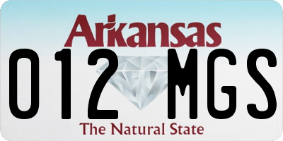 AR license plate 012MGS