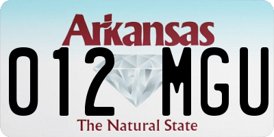 AR license plate 012MGU