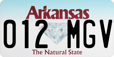 AR license plate 012MGV