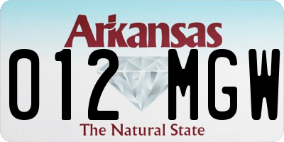 AR license plate 012MGW