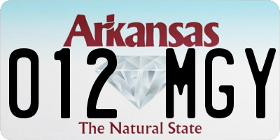 AR license plate 012MGY