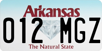 AR license plate 012MGZ