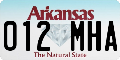 AR license plate 012MHA