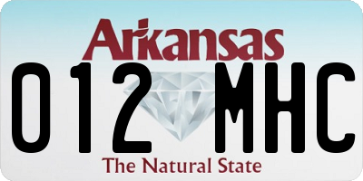 AR license plate 012MHC