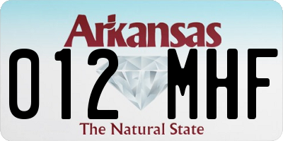 AR license plate 012MHF