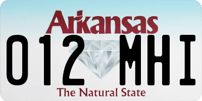 AR license plate 012MHI