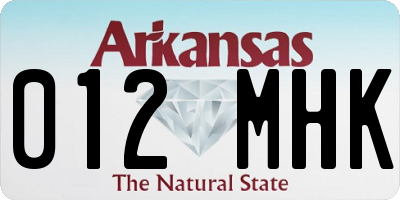 AR license plate 012MHK