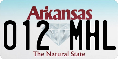 AR license plate 012MHL