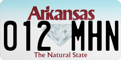 AR license plate 012MHN