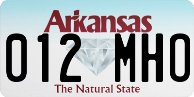AR license plate 012MHO