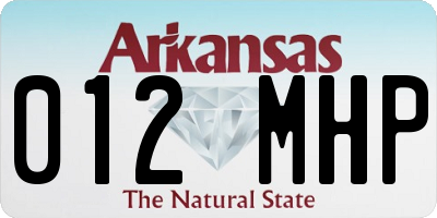 AR license plate 012MHP