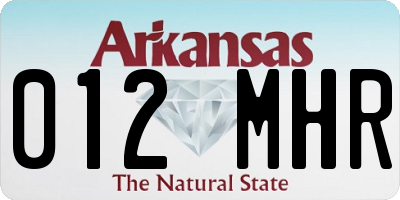 AR license plate 012MHR
