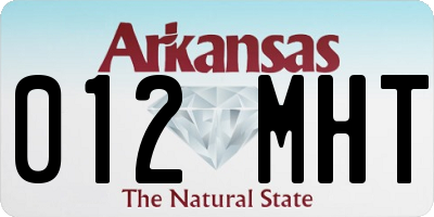 AR license plate 012MHT
