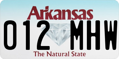 AR license plate 012MHW