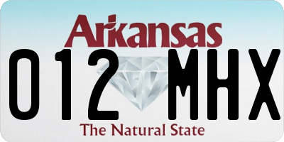 AR license plate 012MHX