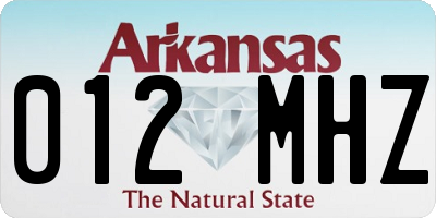 AR license plate 012MHZ