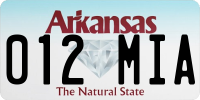 AR license plate 012MIA