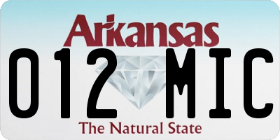 AR license plate 012MIC