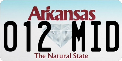 AR license plate 012MID