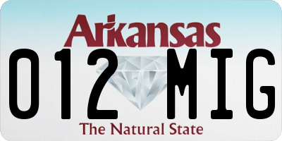 AR license plate 012MIG