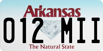 AR license plate 012MII