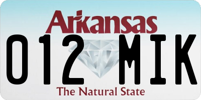 AR license plate 012MIK