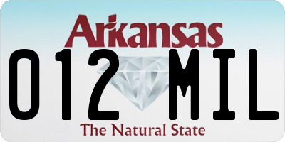 AR license plate 012MIL