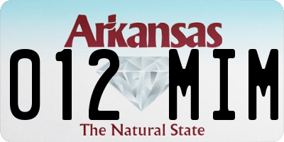 AR license plate 012MIM