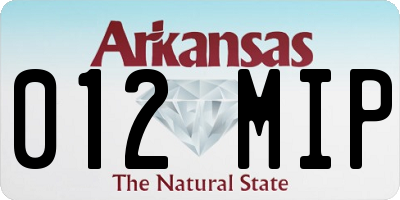 AR license plate 012MIP