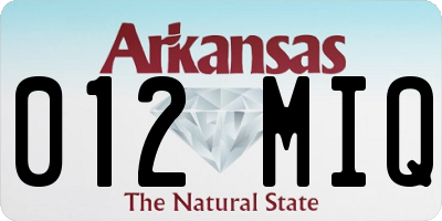 AR license plate 012MIQ