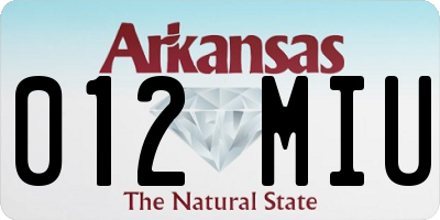 AR license plate 012MIU