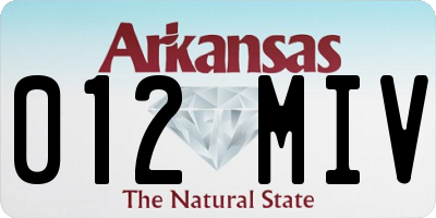 AR license plate 012MIV