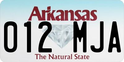 AR license plate 012MJA