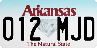 AR license plate 012MJD
