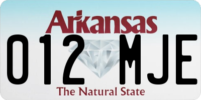 AR license plate 012MJE