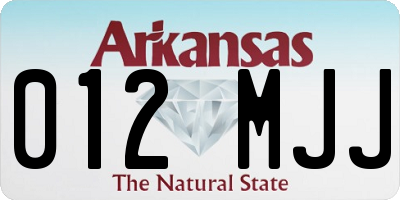 AR license plate 012MJJ