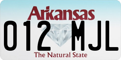 AR license plate 012MJL