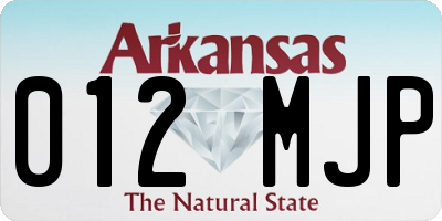 AR license plate 012MJP