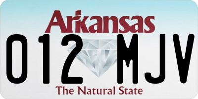 AR license plate 012MJV