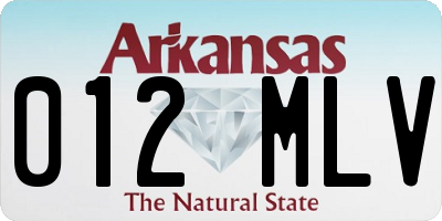 AR license plate 012MLV