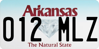 AR license plate 012MLZ