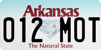 AR license plate 012MOT